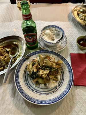 Tofu and vegetable curry with rice  at Nova China in Porto