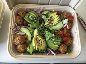 Falafel catering bowl. at Laney & Lu in Exeter