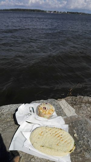 Panini and blueberry muffin at Coffifee in Stralsund