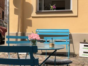 outside at Coffifee in Stralsund