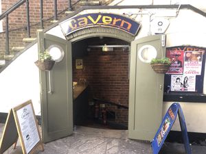 Entrance to venue at Cavern Cafe in Exeter