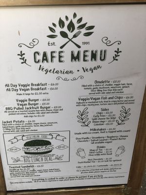 Menu (June 2019) at Cavern Cafe in Exeter