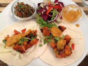 Sweet potato tacos from the vegan menu. So tasty! at Avery & Co in Dundee