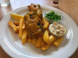 to’fish and chips with peas and tartar sauce  at Avery & Co in Dundee