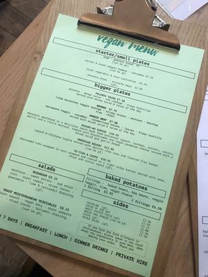 Amazing vegan menu  at Avery & Co in Dundee