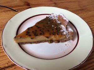 passion fruit cheesecake at La Verde in Lima