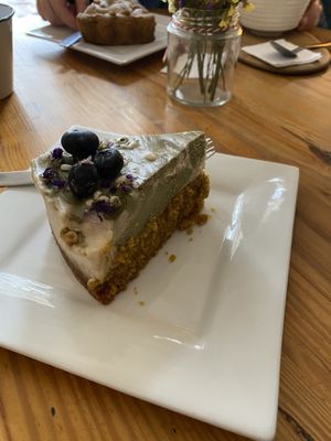 Vegan cheesecake - matcha and mint  at La Verde in Lima