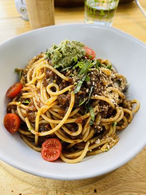 Spaghetti al ragu   at La Verde in Lima