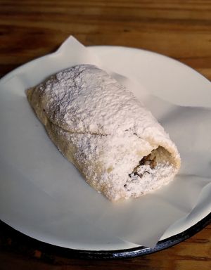 Some kind of sweet dumpling stuffed with nuts at La Verde in Lima