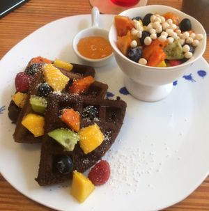 glutenfree waffles  at La Verde in Lima