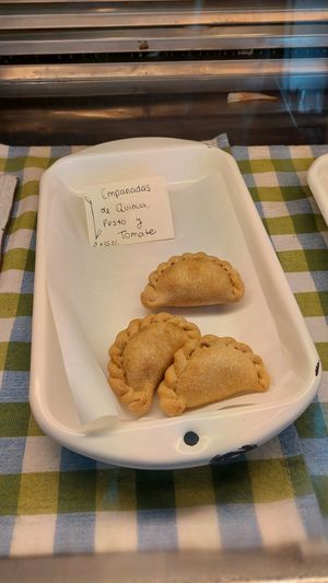Empanadas de quinua, pesto y tomate at La Verde in Lima