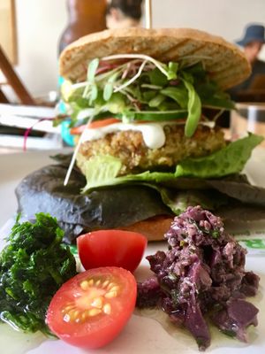 La Verde sandwich with tapenade and chimichuri at La Verde in Lima