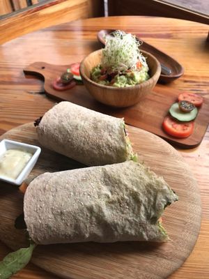 Wrap and guac at La Verde in Lima