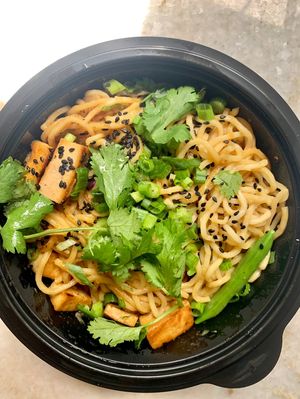Spicy Korean Noodles (minus beef, + tofu) at Noodles & Company in Miamisburg