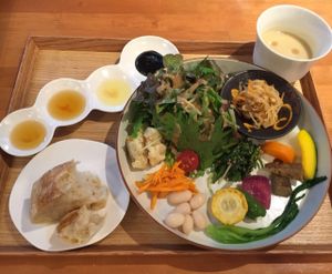 sampler plate at Gomacro in Kyoto