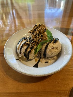 White sesame ice cream  at Gomacro in Kyoto