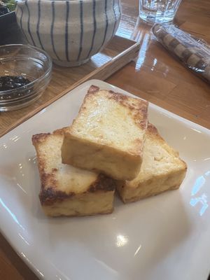 Side of tofu  at Gomacro in Kyoto