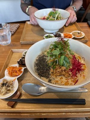 Dandan with extra salad   at Gomacro in Kyoto