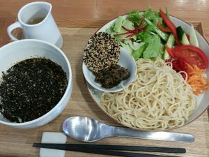 sesame noodle dipping set at Gomacro in Kyoto