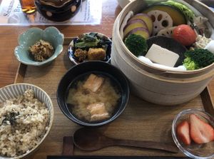 best breakfast ever!   at Gomacro in Kyoto