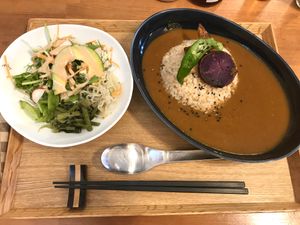 Curry lunch set at Gomacro in Kyoto