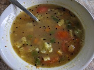 Veggie soup at Giridhari in Kuta