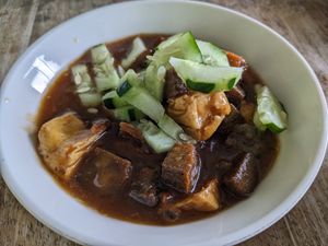 Tofu/seitan stew at Giridhari in Kuta