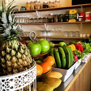 Vast array of fruit and veggies at Qcumber in Khao Lak