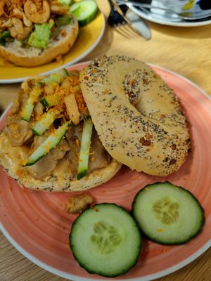 Thai "chicken" chilli bagel at Bagels & Beans - Vivaldistraat in Amsterdam