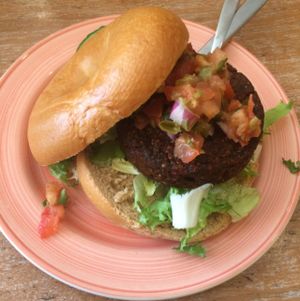 Chilli burger  at Bagels & Beans - Gierstraat in Haarlem