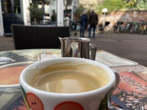 Vegan Cappuccino at Bagels & Beans - Gierstraat in Haarlem