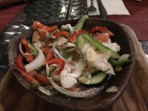 Coconut ceviche at Vivo Cafe & Restaurant in West Bay