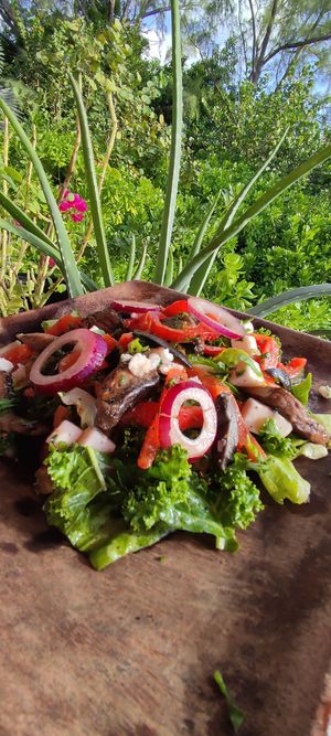 Portobello Greek salad at Vivo Cafe & Restaurant in West Bay