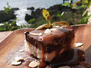 Vegan and gluten free coconut chocolate Bounty at Vivo Cafe & Restaurant in West Bay