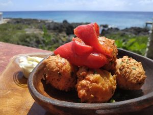Pumpkin fritters at Vivo Cafe & Restaurant in West Bay