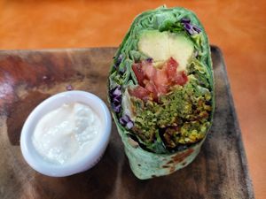 Falafel wrap at Vivo Cafe & Restaurant in West Bay