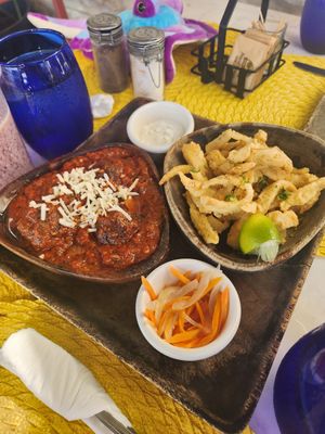 Meatballs,  calamari at Vivo Cafe & Restaurant in West Bay