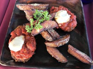 ChickVeg Parmigiana, Truffle Potatoes are SO good at Vivo Cafe & Restaurant in West Bay