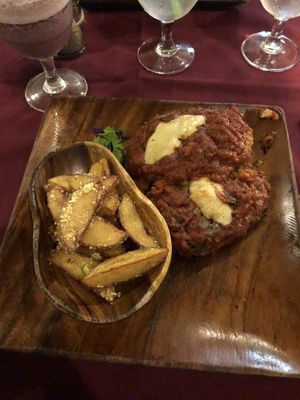 Vegan parm  at Vivo Cafe & Restaurant in West Bay