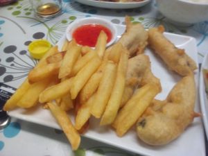 Fush & chips at Inala Vegan Restaurant in Inala