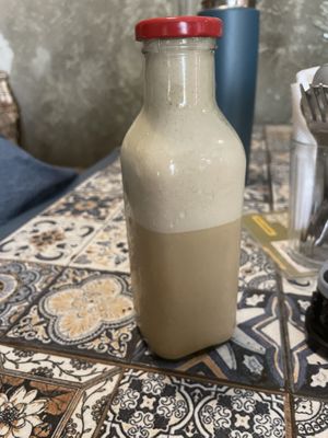 Oat milk latte (sooo gooood)  at Terrasen Cafe in Hyderabad