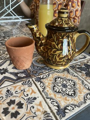 Masala chai with coconut milk (best vegan chai I’ve had so far)  at Terrasen Cafe in Hyderabad
