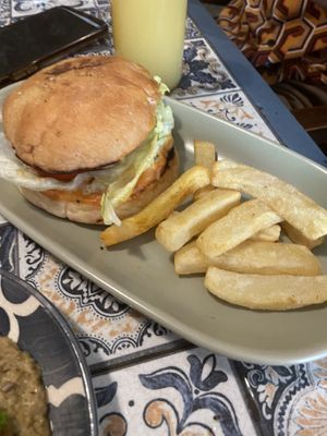 Burger— good a balance of sauce and other toppings   at Terrasen Cafe in Hyderabad