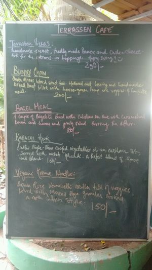 menu at Terrasen Cafe in Hyderabad