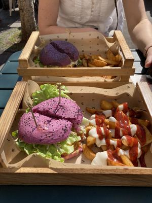 Colorful burgers  at Flower Burger - Viale Vittorio Veneto in Milan