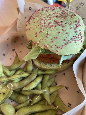 Menu Elf burger + edamame   at Flower Burger - Viale Vittorio Veneto in Milan