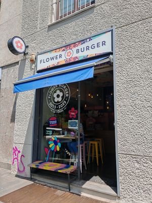 Facade at Flower Burger - Viale Vittorio Veneto in Milan