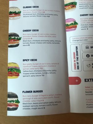 Menu at Flower Burger - Viale Vittorio Veneto in Milan