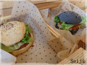 Two vegan burgers at Flower Burger - Viale Vittorio Veneto in Milan