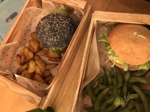 One Gluten-Free burger and one original Flower Burger (black one) at Flower Burger - Viale Vittorio Veneto in Milan